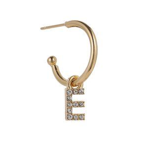 Gold Tone Alphabet Initial Earring Letter E 3 Pack